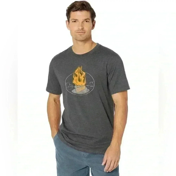 PRANA Men's Small Campfire Graphic T-Shirt Journeyman 2 Slim Fit Short Sleeve - Picture 1 of 11